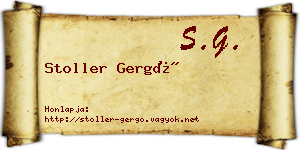 Stoller Gergő névjegykártya